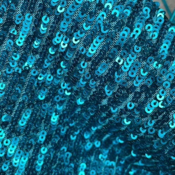 New Rebecca Vallance Missing Hours Midi Dress Sequin Marine Blue Cocktail Party - Picture 13 of 13